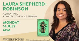 A portrait photo of crime author Laura Shepherd Robinson next to her new book - The Art of the Lie