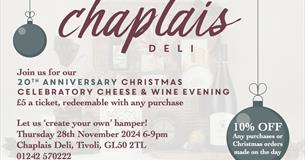 Chaplais Deli 20th Anniversary Christmas Celebratory Cheese & Wine Evening