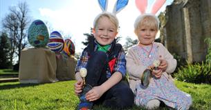 Children wearing bunny ears