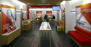 Interior of Vodafone shop