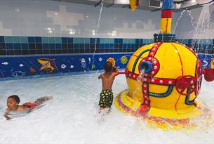 Children playing at the Splash Pad