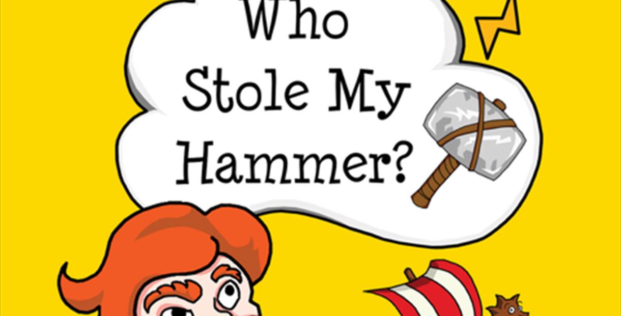 A cartoon figure of Thor wondering who stole his hammer