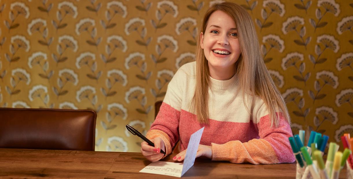 A person writing