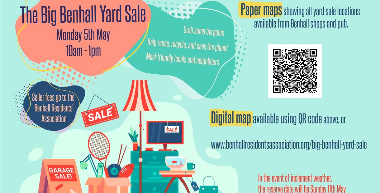 A graphic of a yard sale