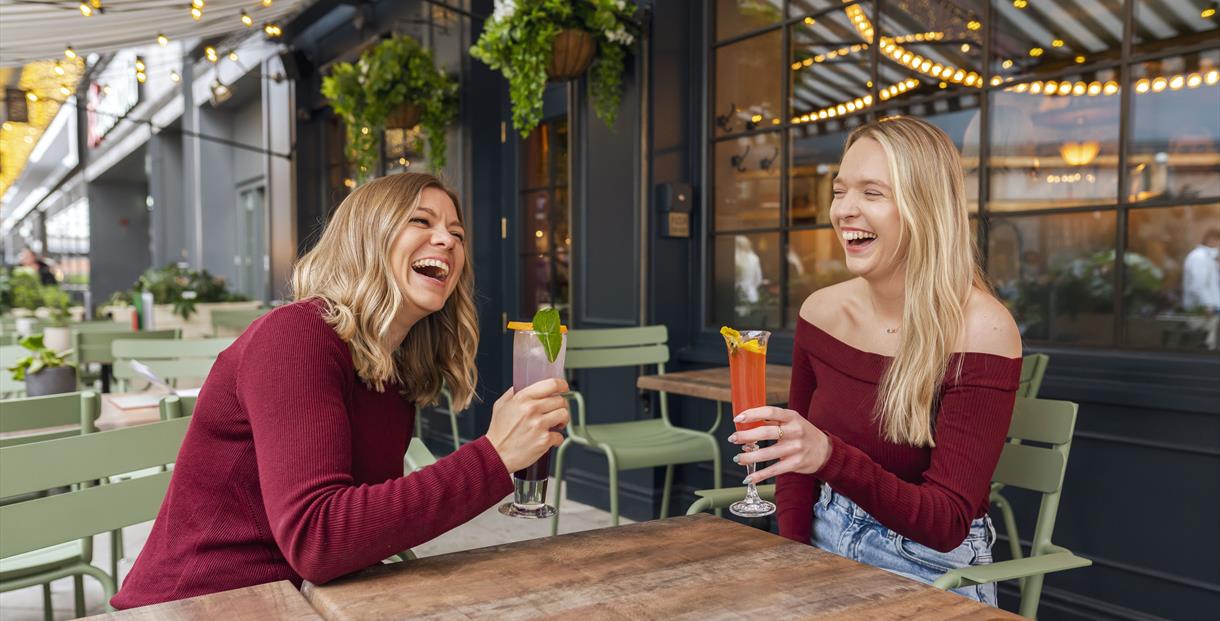 Guests enjoying cocktails