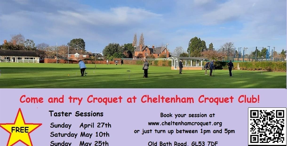 Free Croquet Session poster with activity details