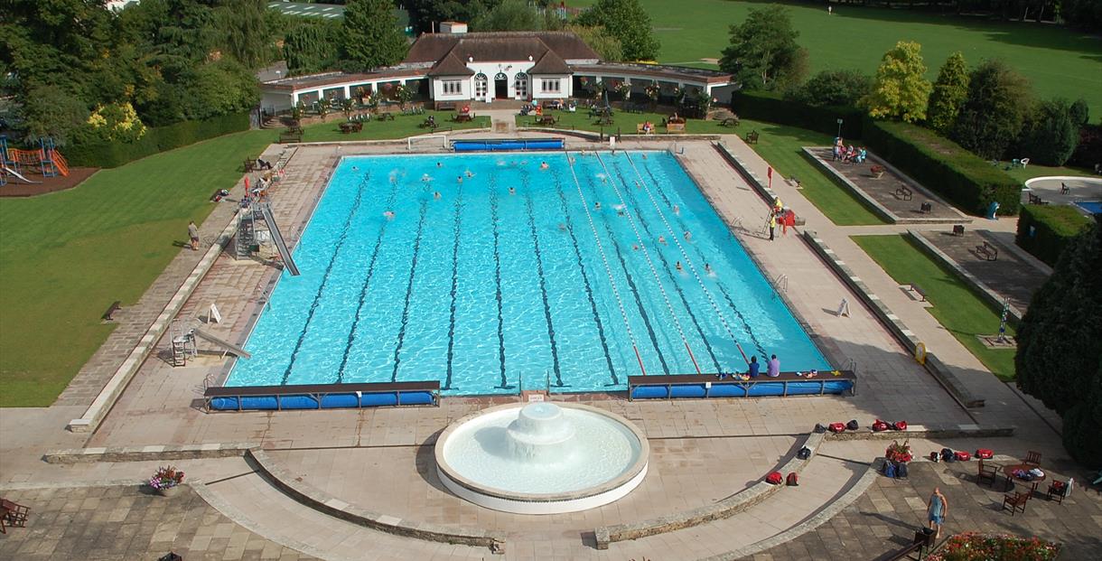 Aerial shot of the lido. Credit: Iain Barton