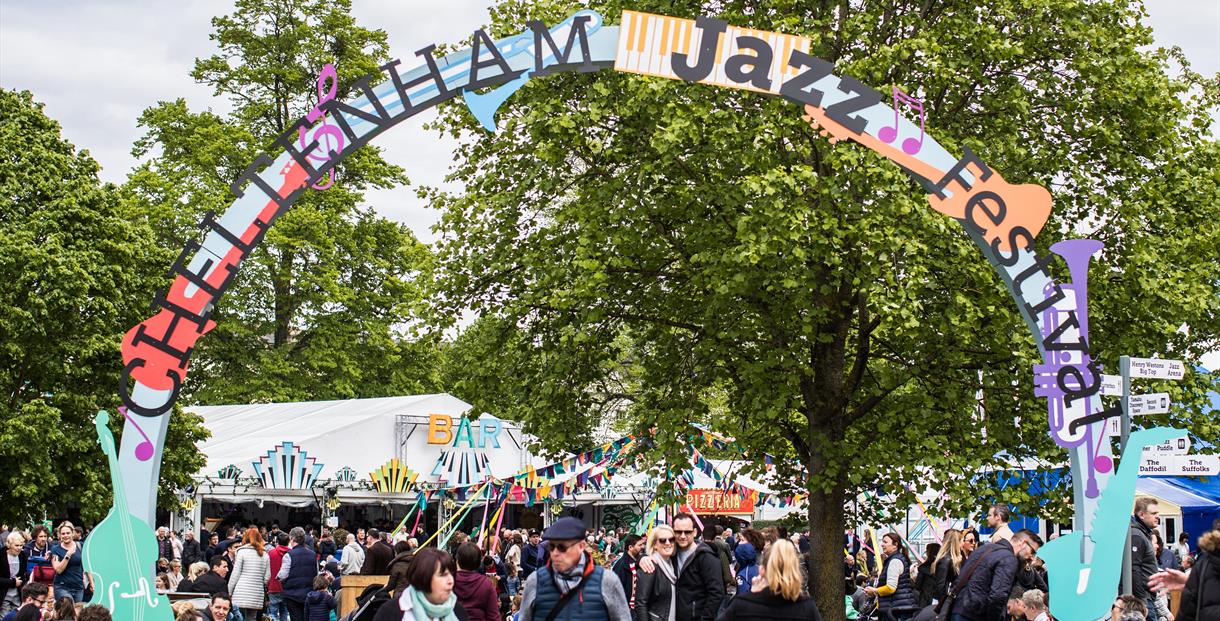 Cheltenham Jazz Festival - main entrance in Montpellier Gardens