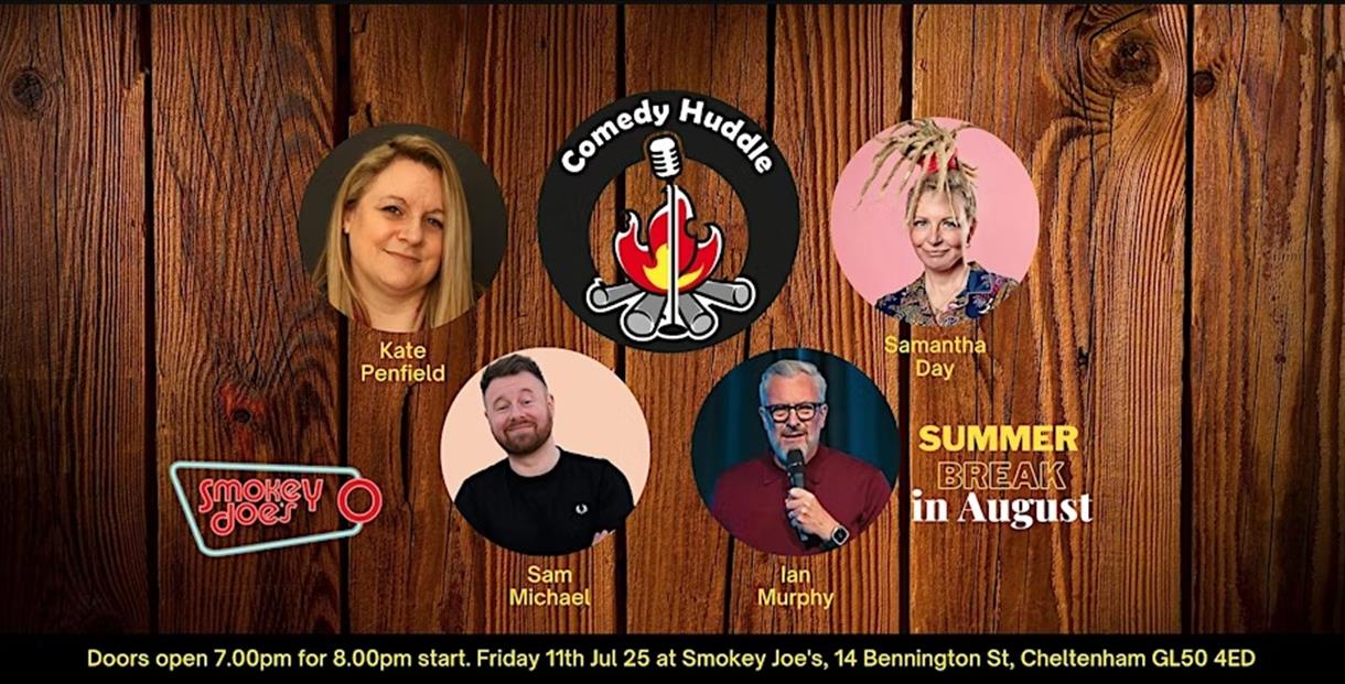 Comedy Huddle at Smokey Joe's lineup poster