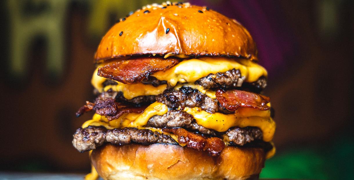 Beefy Boy cheese and bacon burger