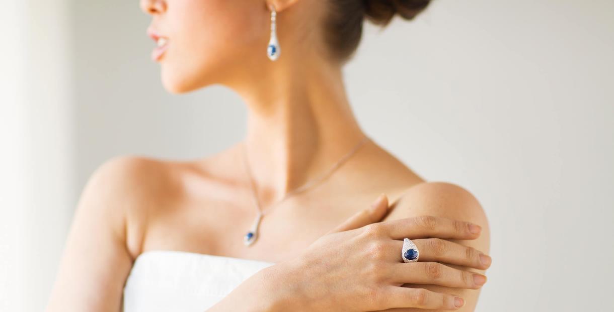 Women wearing sapphire jewellery