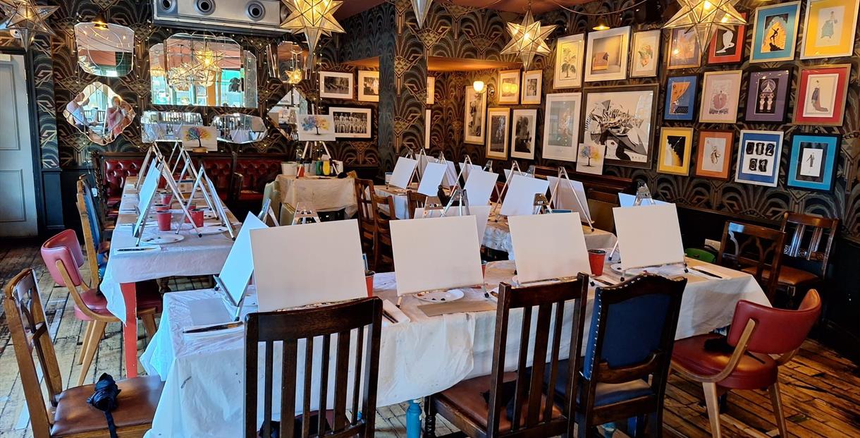 Painting party set up