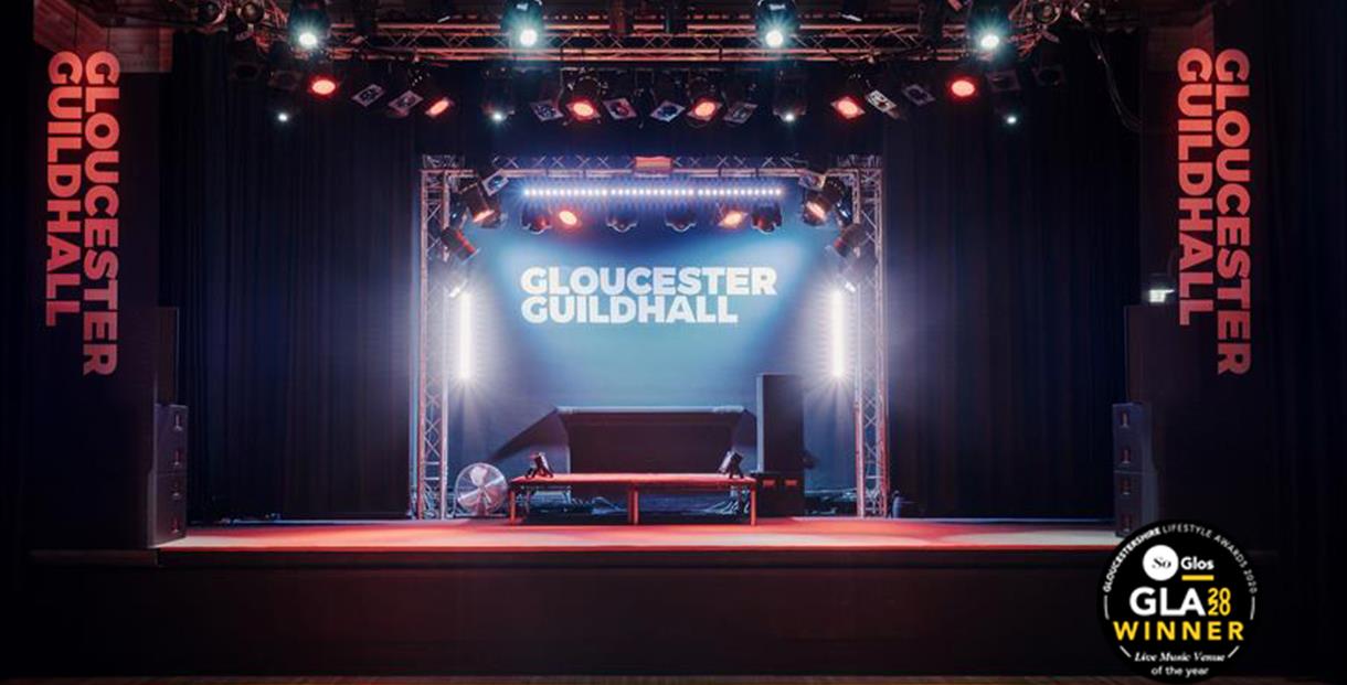 The stage at Gloucester Guildhall