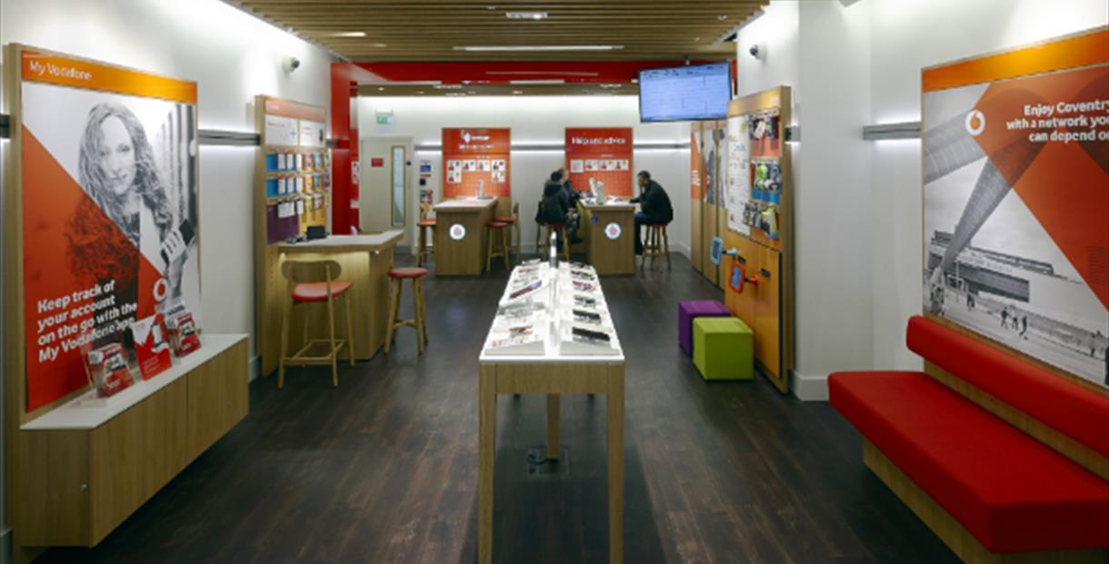 Interior of Vodafone shop
