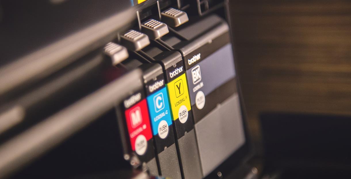 Close up of a printer