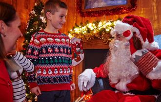 Child meeting Santa