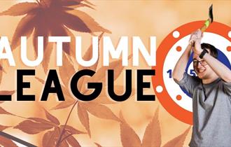 poster of autumn league with image of axe thrower