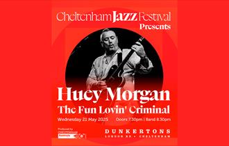 Cheltenham Jazz Festival poster with Huey Morgan The Fun Lovin Criminal