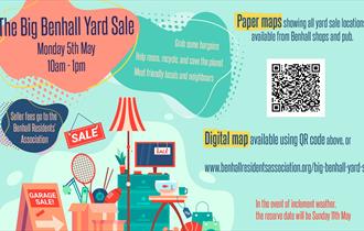A graphic of a yard sale