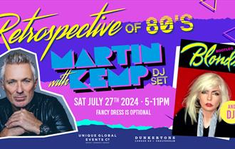 Retrospective of 80's with Martin Kemp DJ set poster