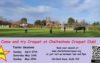 Free Croquet Session poster with activity details