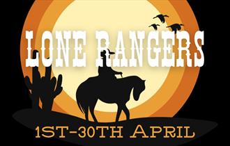 Lone Rangers at Eat Sleep Axe poster with silhouette of a cowboy in the dessert.