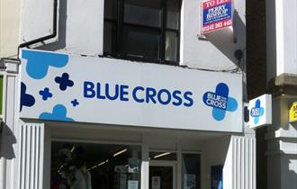 Exterior of Blue Cross shop