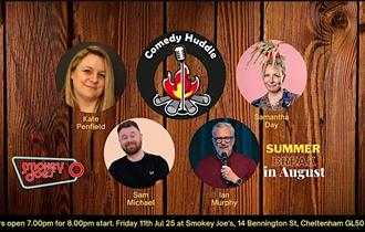 Comedy Huddle at Smokey Joe's lineup poster