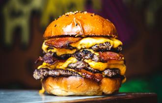 Beefy Boy cheese and bacon burger