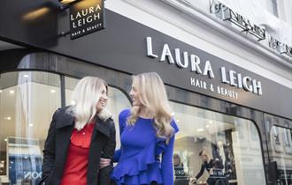 Two ladies outside Laura Leigh Hair & Beauty