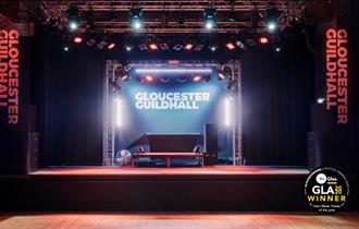 The stage at Gloucester Guildhall
