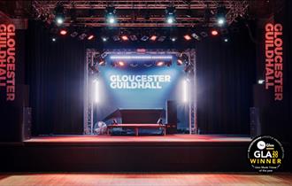 The stage at Gloucester Guildhall