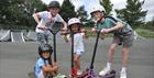 Children on skooters