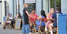 Patrons eating outside MyPastalicious