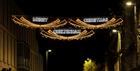 Christmas lights displaying "Merry Christmas Cheltenham" message