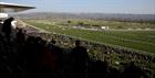 A view from the top of the grandstand out across Cheltenham Racecourse