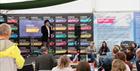Cheltenham Literature Festival stage set up from previous festivals