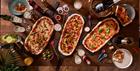 Pizzas on a table