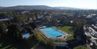 Aerial view of Cheltenham Lido.