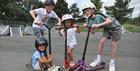 Children on skooters