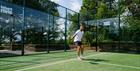 Padel players on court