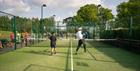 Padel players on court