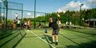 Padel players on court