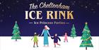 A graphic of children dressed as princes and princesses at an ice rink