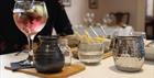 Neatly presented botanical cocktail at East India Cafe Cheltenham