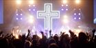 Live stage with a cross