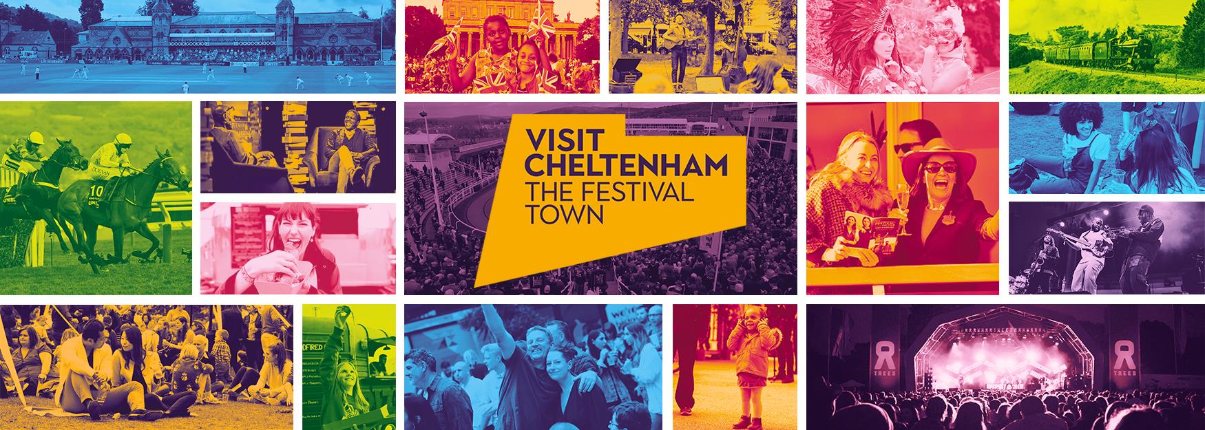 A colourful collage of Cheltenham Festivals