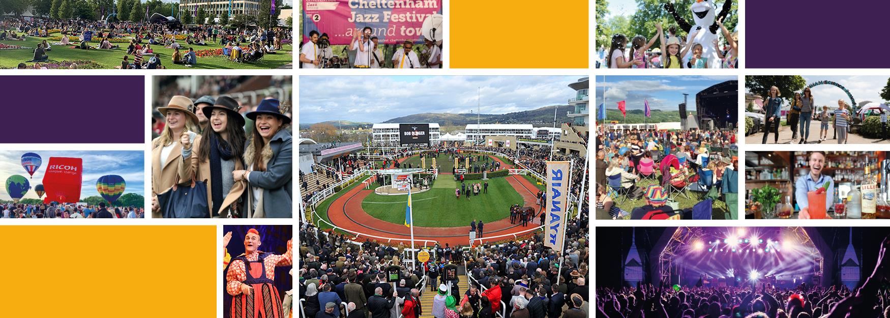 Collage of Cheltenham festivals and events