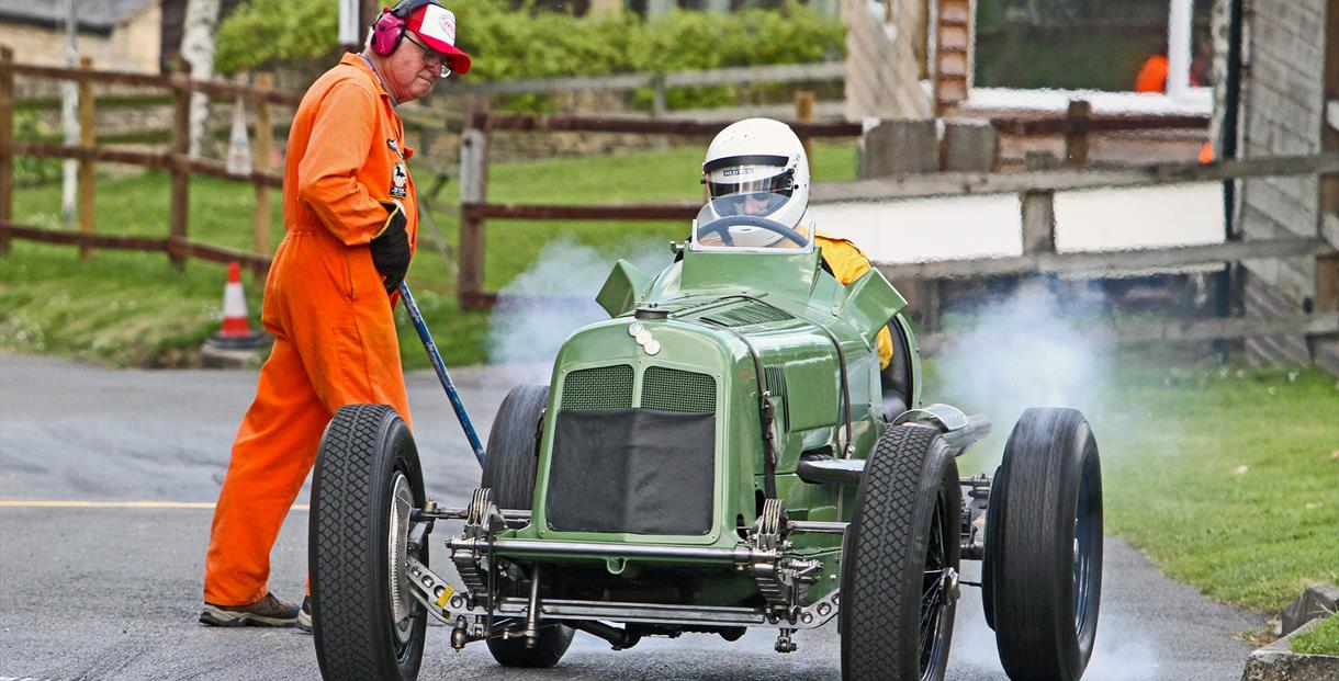 An old racing car at Prescott Hill Climb