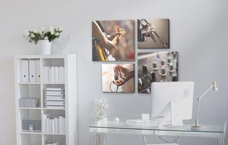 Selection of hung canvas prints